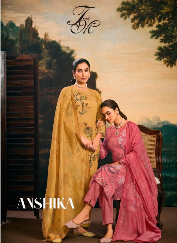 anshika by t&m unique muslin silk attractive look luxurious 3pcs dress