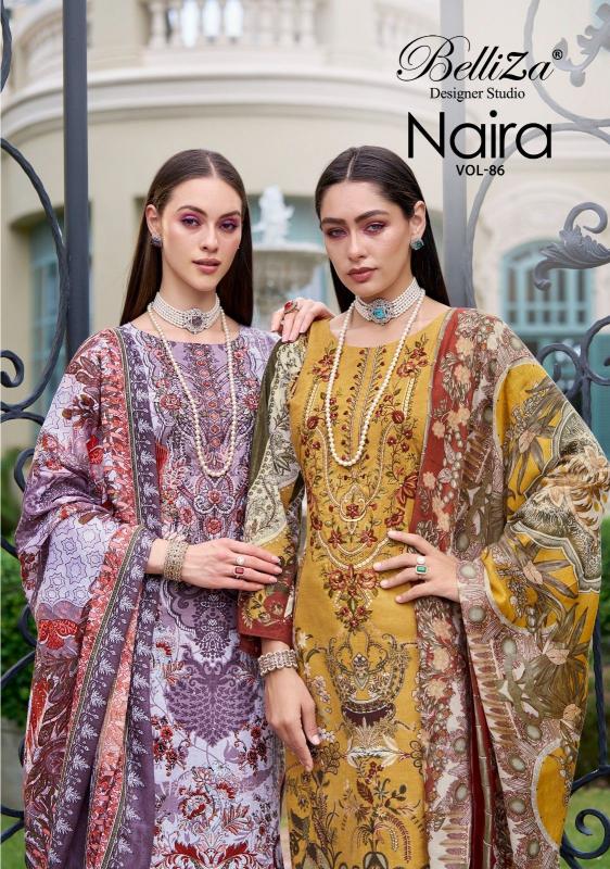 belliza designer naira vol 86 cotton modern pakistani dress material supplier  