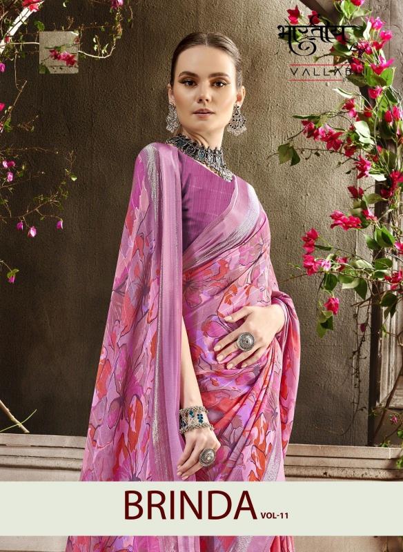 brinda vol 11 by vallabhi prints chiffon fancy saree with blouse 2025