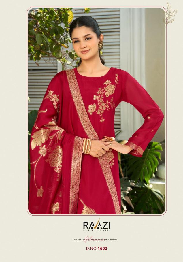 chahat by rama fashions raazi bemberg woven silk jacquard fashionable dress material 