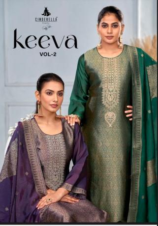 cinderella keeva vol 2 banglory silk jacquard elegant style unstitch 3pcs dress