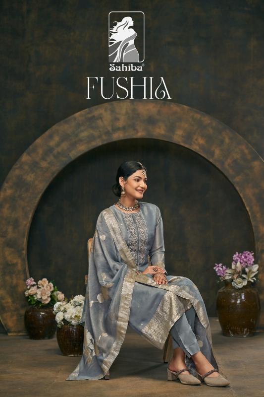 fushia by sahiba simmer jacquard shop trendy suits online at affordable prices