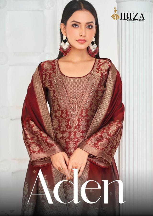 ibiza aden banglory silk jacquard with handwork kurta set for women