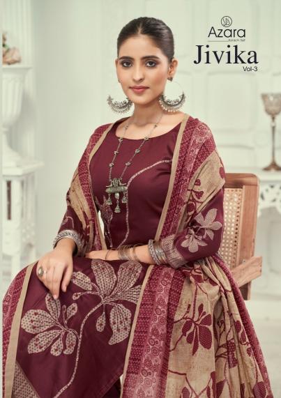 jivika vol 3 by azara radhika fashion zam cotton regular wear dress material  