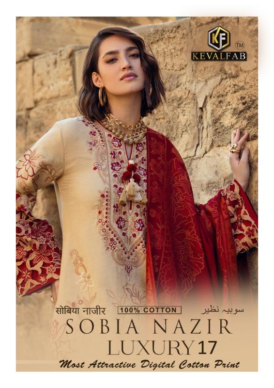 kevalfab sobia nazir luxury vol 17 cotton modal pakistani suits for ladies  