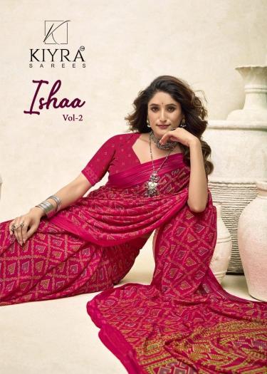 kiyra ishaa vol 2 dull moss luxurious stylish sarees for women