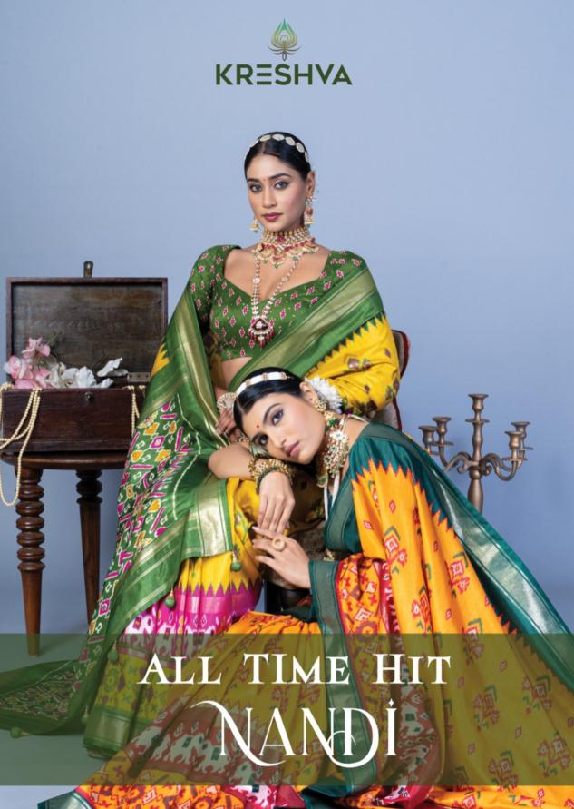 kreshva presents all time hit nandi silk shop stunning party sarees for any occasion