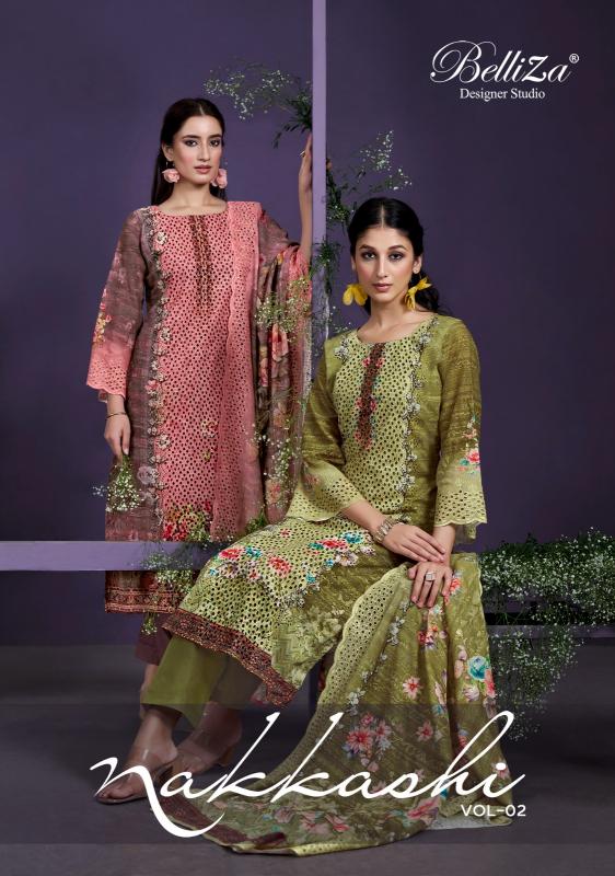 nakkashi vol 2 by belliza popular design cotton women indian salwar suit set