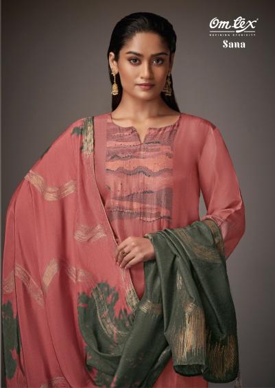 omtex presents sana silk jacquard casual dress material supplier 