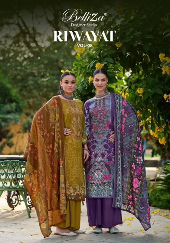 riwayat vol 8 by belliza designer viscose rayon bollywood style pakistani material 