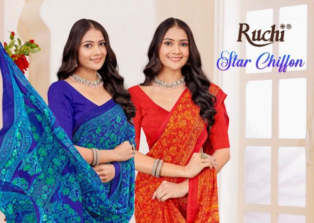 ruchi launch star chiffon vol 183 chiffon fancy comfy wear sarees online 