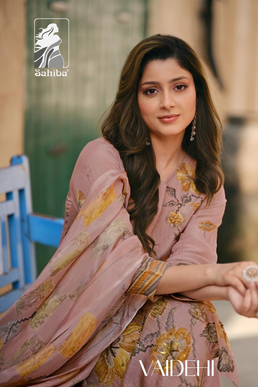 sahiba vaidehi simmer tissue unique colours salwar suit 