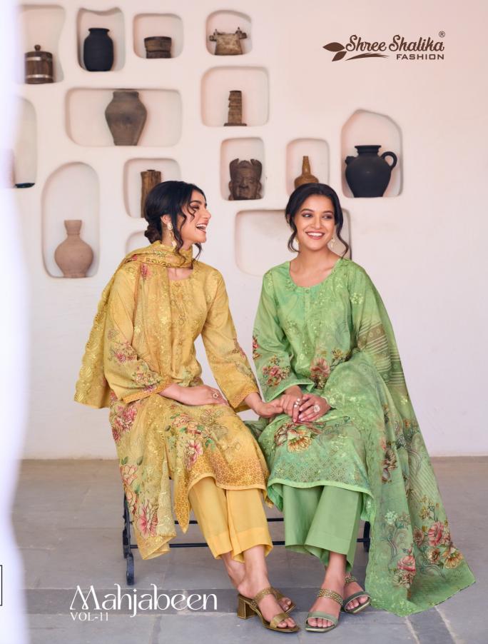 shree shalika presents mahjabeen vol 11 cotton lawn fashionable dress material