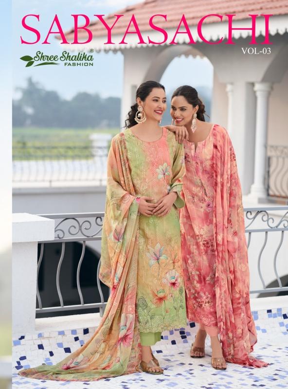 shree shalika sabyasachi vol 3 georgette print fashionable suit material for women