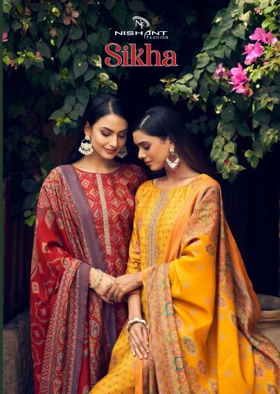 sikha by nishant fashion modal silk stylish look 3pcs dress 