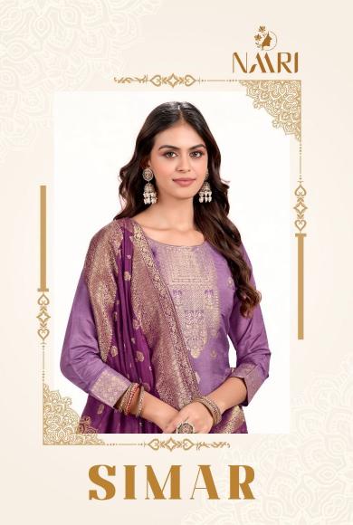 simar by naari muslin jacquard unstitch designer salwar suit sets 