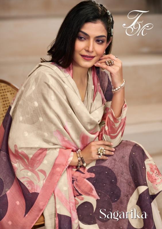t&m launch sagarika gorgeous look muslin silk unstitch dress for women 