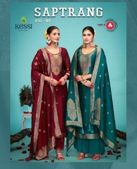 triple a saptrang vol 2 viscose silk designer premium dress material 