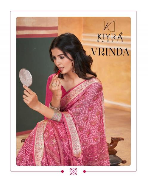 vrinda vol 1 by kiyra dull moss unique colours stylish saree for ladies 