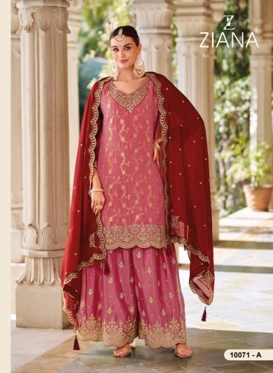 ziana 10071 viscose chinon silk fully stitch exclusive sharara suit for every occasion