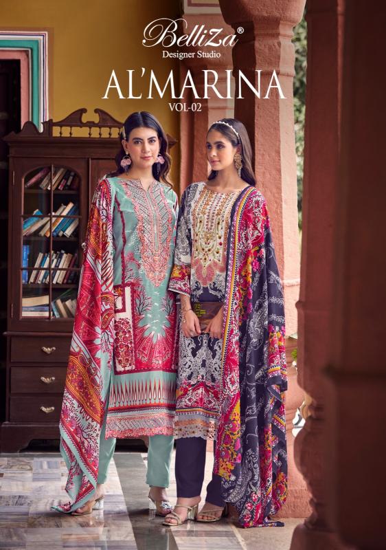 al marina vol 2 by belliza designer cotton comfortable pakistani suit 
