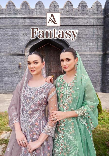 alok fantasy organza hit design regular wear pakistani suits 