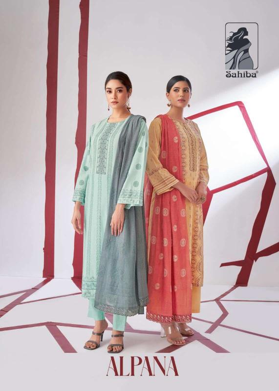 alpana by sahiba cotton lawn hit design fancy dress material 