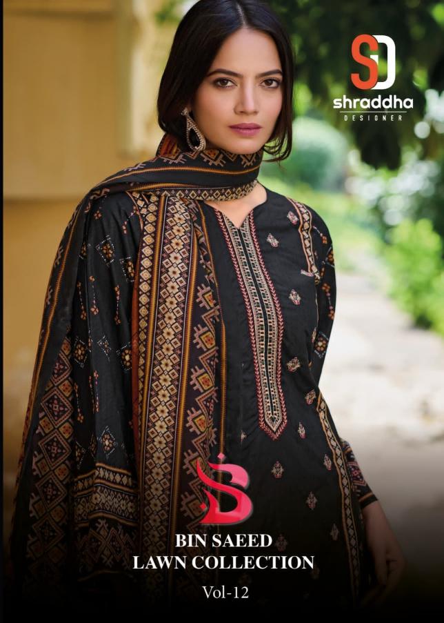 bin saeed vol 12 by sharaddha designer cotton model pakistani suit 