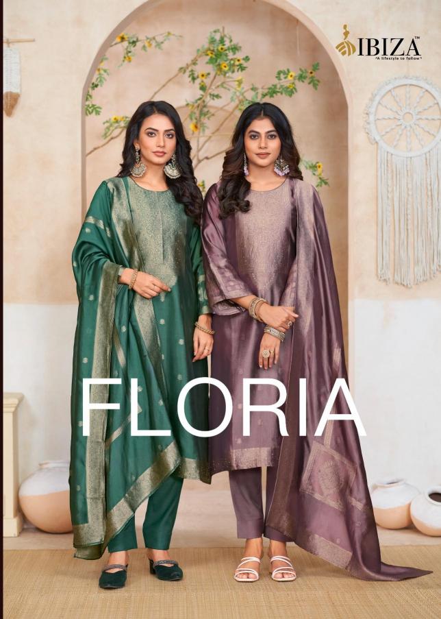 floria by ibiza banglory silk jacquard elegant style unstitch suit online 