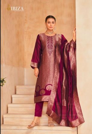 ibiza sakhi vol 7 banglory silk jacquard attractive look unstitch suits 