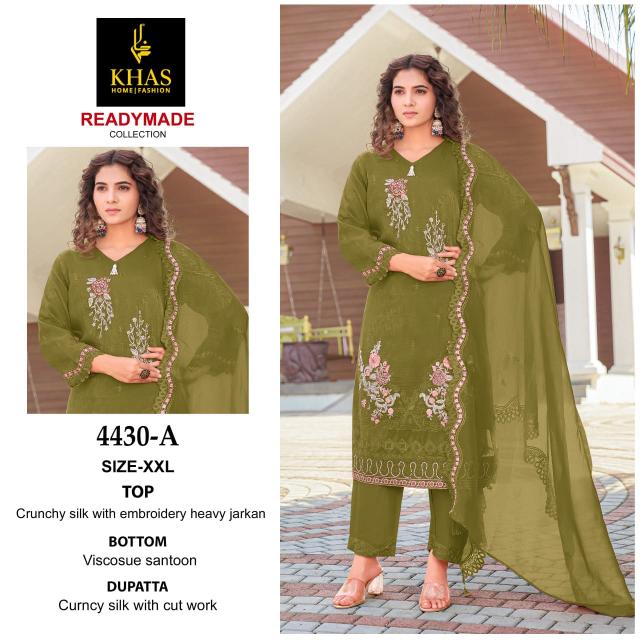 khas 4430 readymade crunchy silk party wear 3pcs dress