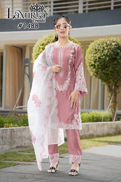 laxuria trendz 1488 fully stitch velour slub fashionable suit for womens 