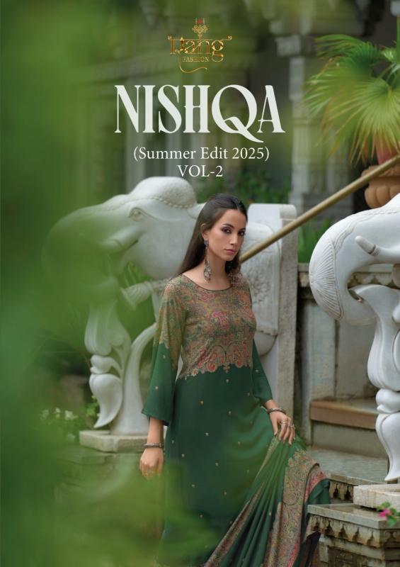 nishqa vol 2 by rang fashion viscose muslin modern pakistani suit 