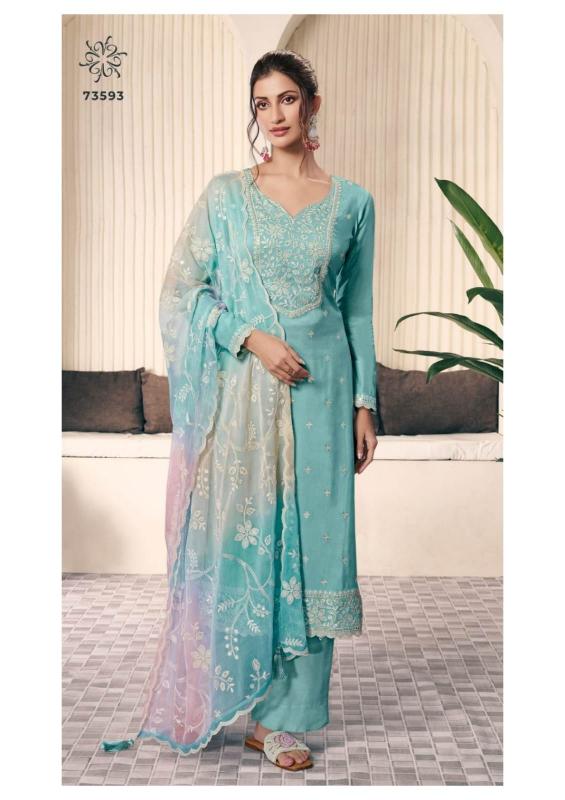 ombre by vinay kuleesh moonga silk party wear dress material online 