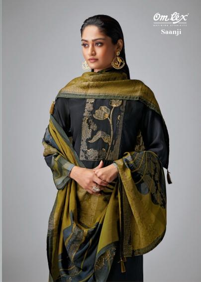 omtex saanji silk jacquard new design fancy dress material 