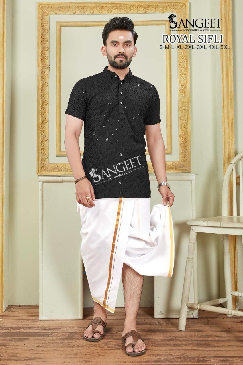 pr royal sifli rayon readymade big size fancy mens kurta wholesaler  