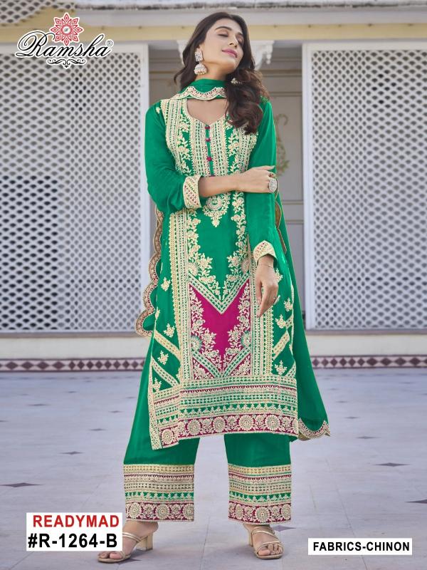 ramsha 1264 nx chinon readymade designer pakistani 3pcs dress