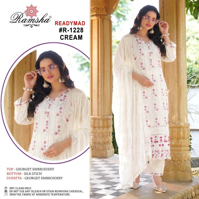 ramsha r 1228 nx georgette readymade modern pakistani 3pcs dress