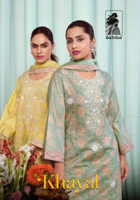 sahiba khayal cotton lawn attractive look suit for ladies 