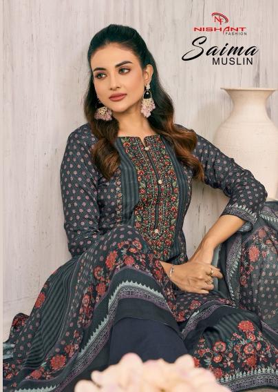 saima by nishant fashion viscose muslin fancy dress materials