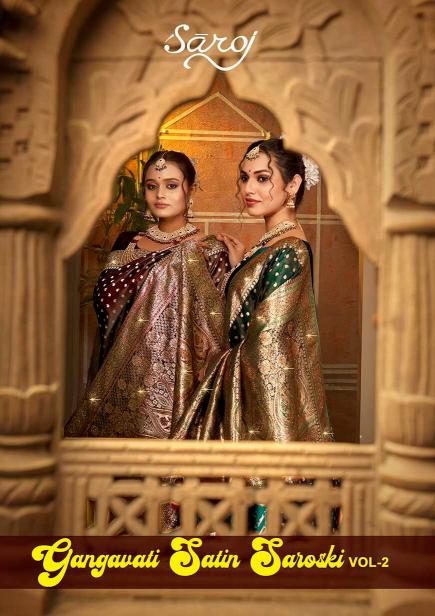Saroj Gangavati satin silk vol.2 soft satin silk saree