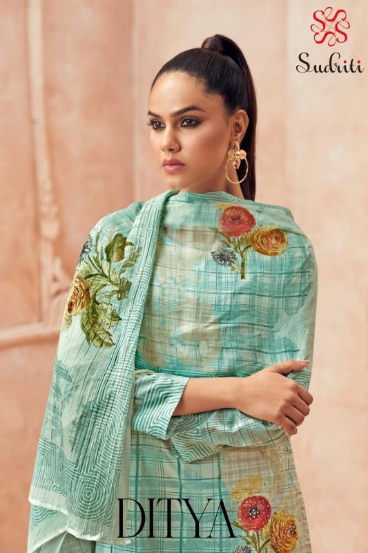 sudriti sahiba ditya cotton lawn fashionable design unstitch 3pcs dress