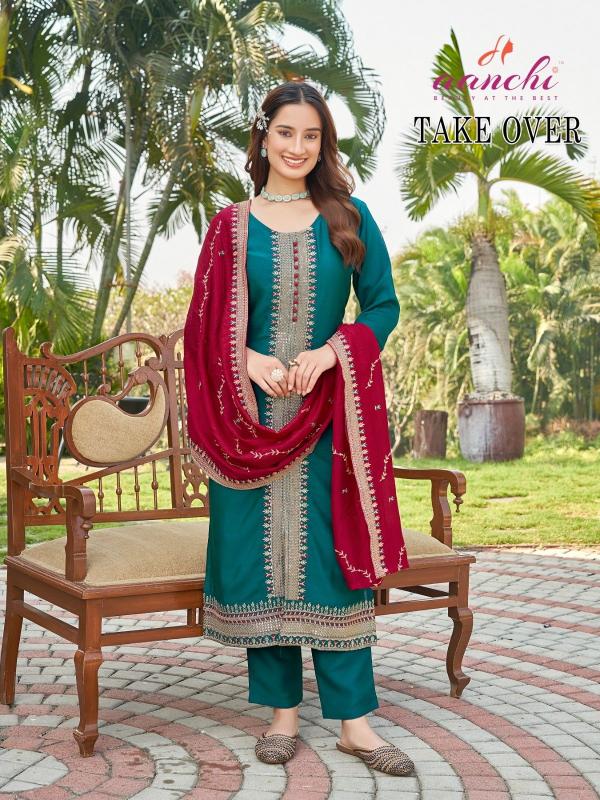 take over by aanchi vichitra silk readymade daily wear 3pcs dress