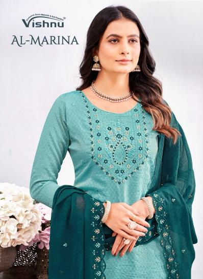 vishnu al marina tissue simmer attractive look dress material 