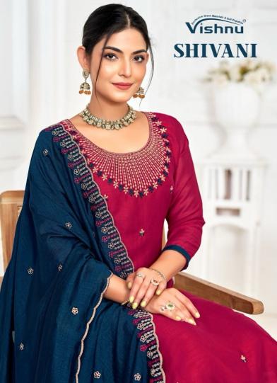 vishnu shivani vichitra silk elegance style dress material for womens