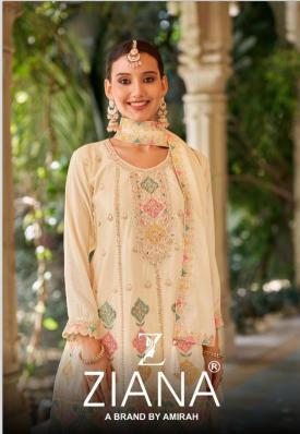 ziana launch 10081 chinon silk readymade designer suit for womens 