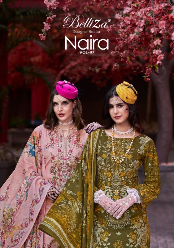 belliza designer naira vol 97 cotton pretty look pakistani dress for ladies 