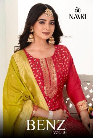 benz vol 5 by naari muslin jacquard hit design fancy dress material 