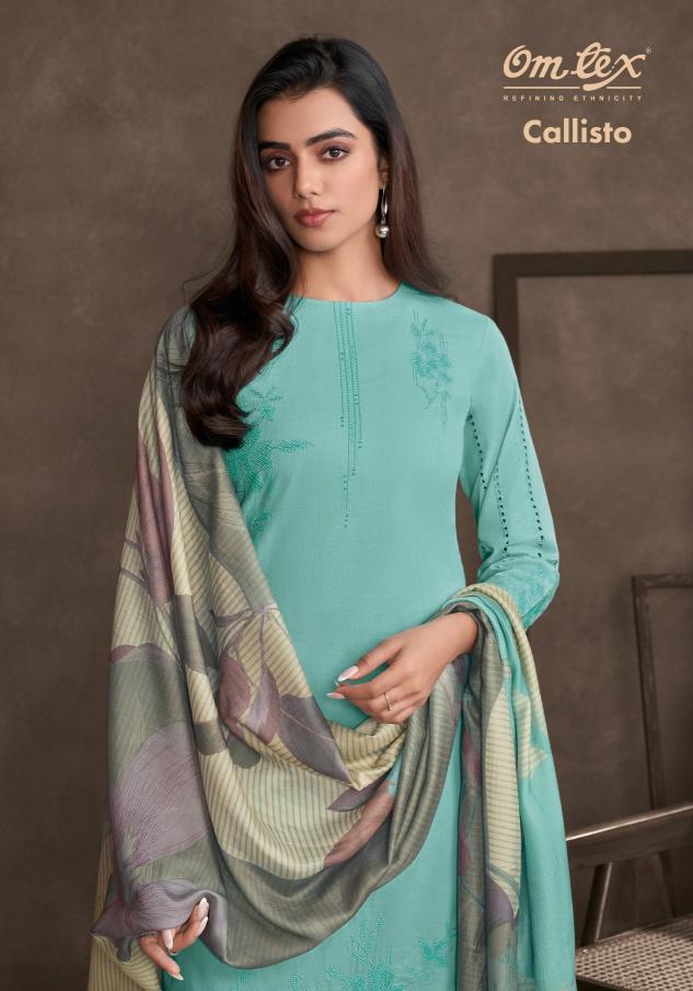 callisto by omtex lawn cotton unique colours unstitch 3pcs dress