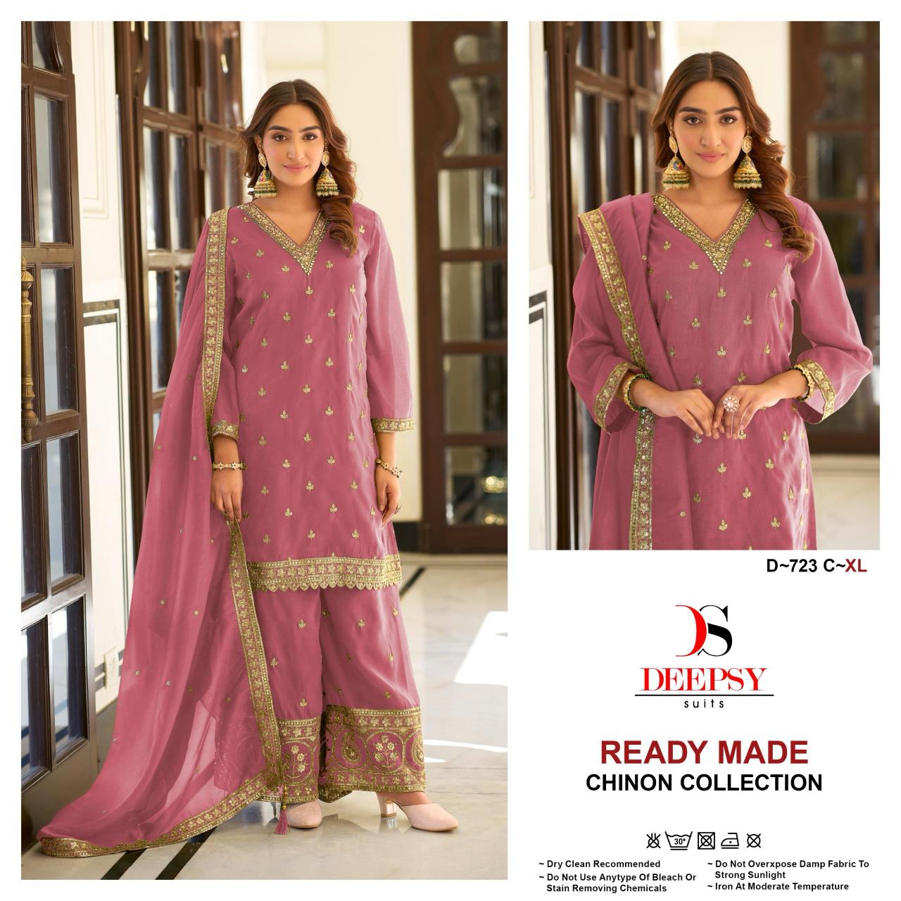 deepsy suits 723 simmer silk readymade elegant style suit for ladies 